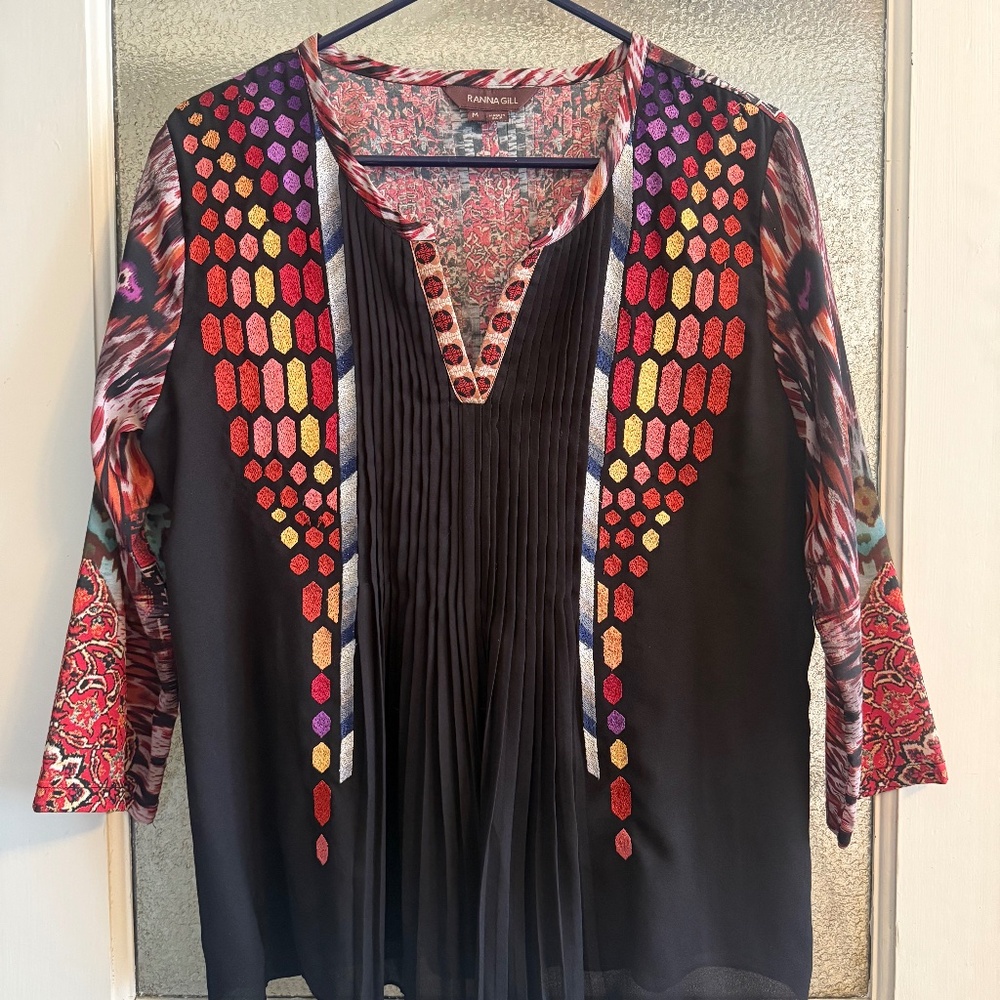 Ranna Gill mulitcolored peasant top for Anthropologie | M